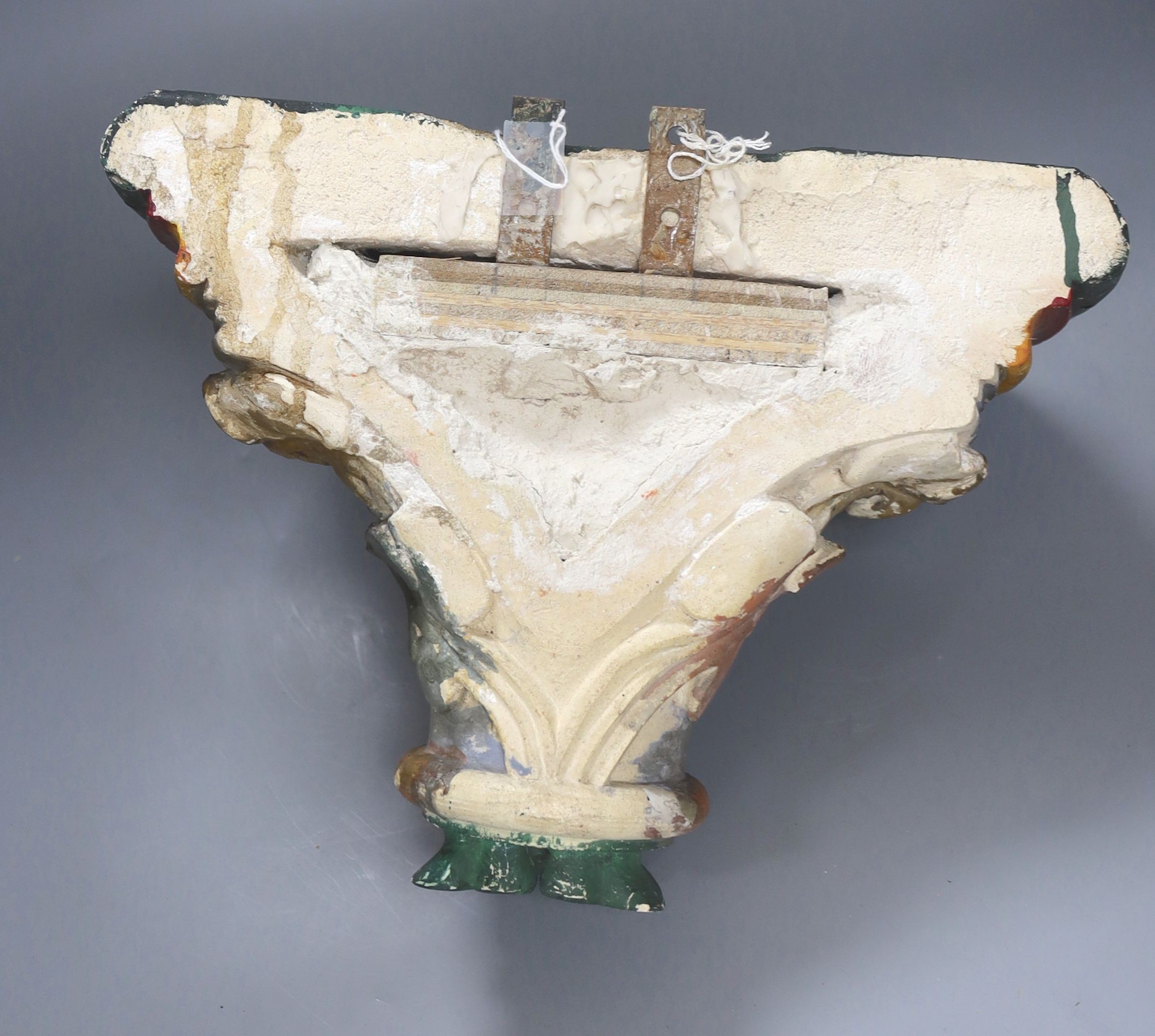 Manner of Pugin - a painted stoneware wall bracket 25cm